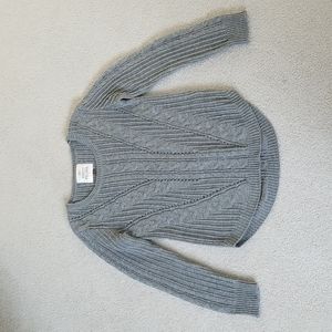 Gray Long Sleeve Cable Sweater crew neck Size Large